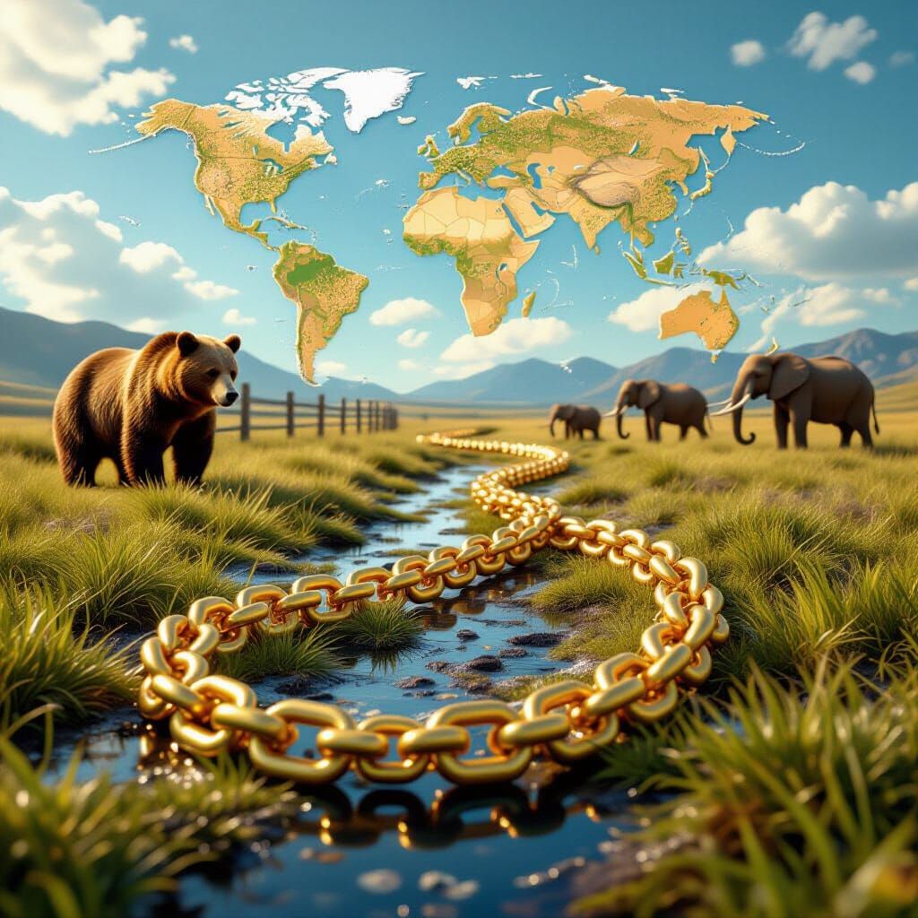 Golden Dust Chain with Pink Hue on Grassland Map