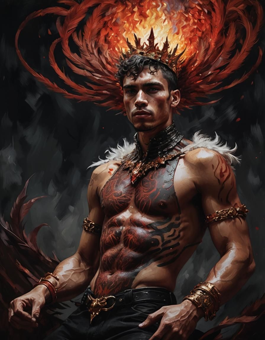 Surreal Latin Prince in Melting, Swirling Realms