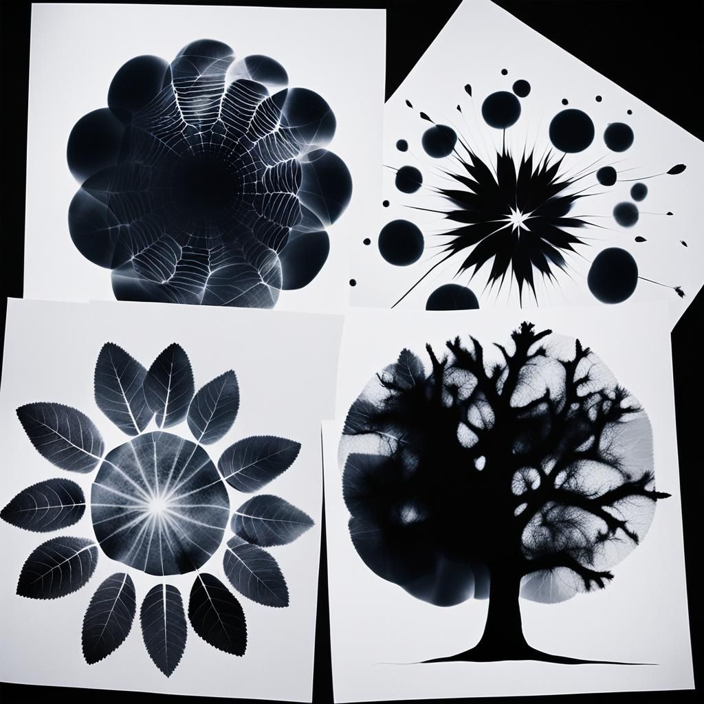 Spooky Black and White Photogram with Rayograph Technique