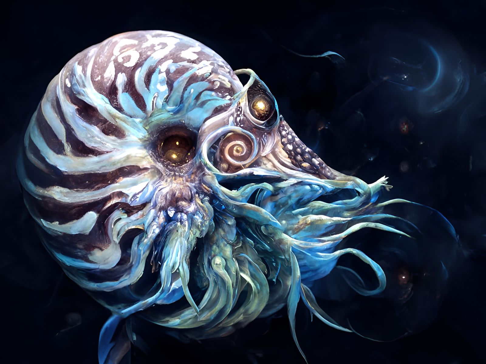 Eldritch God Nautilus in Cosmic Horror Style