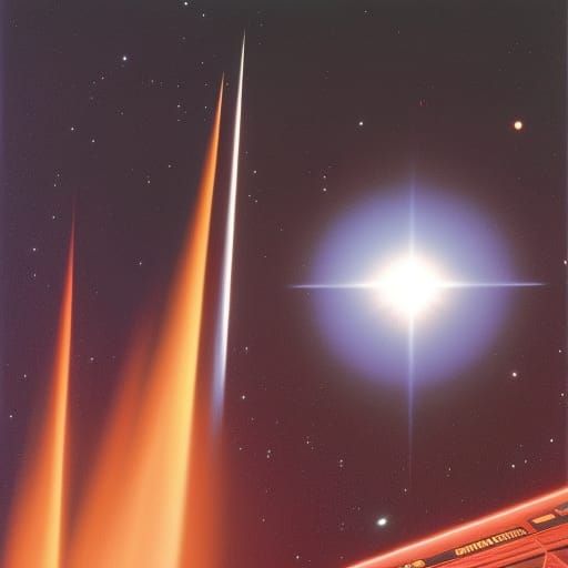 Vulcan Salute in Retro Sci-Fi Style