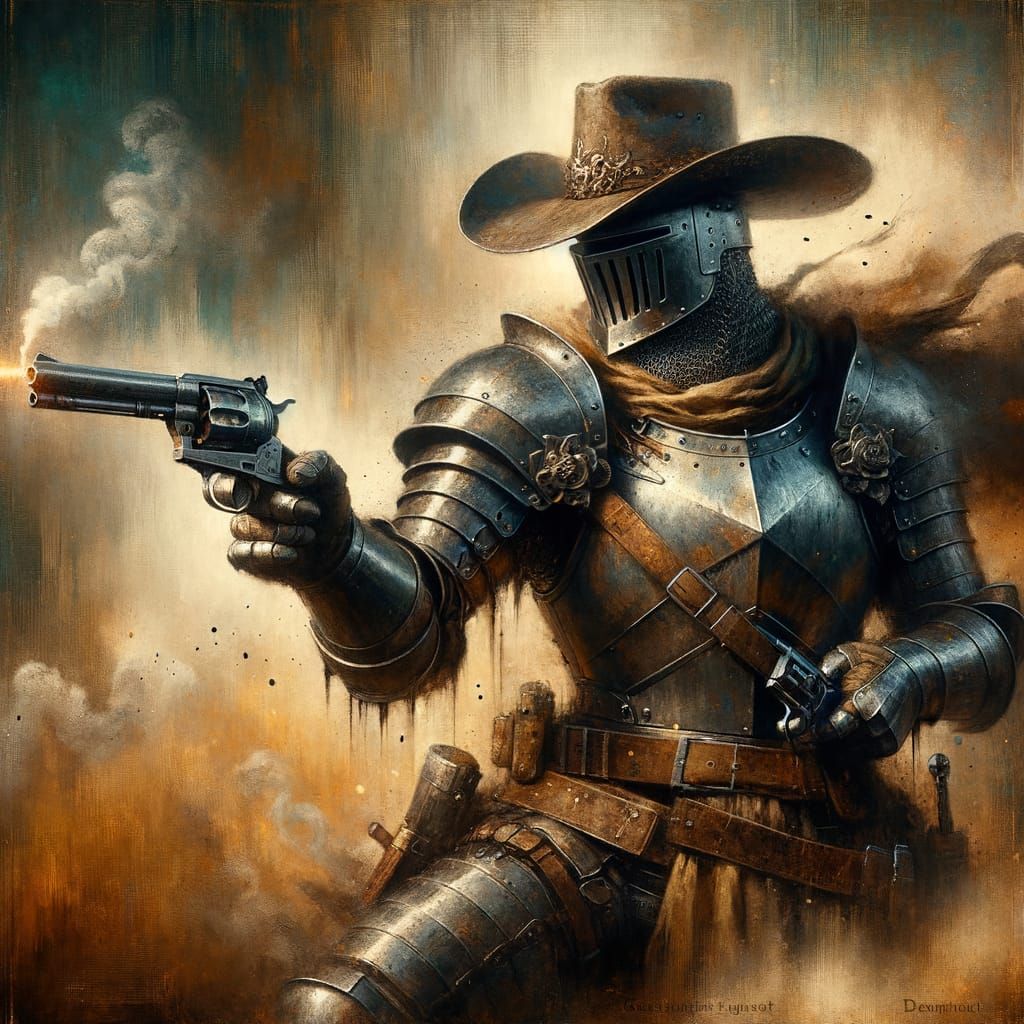 Armored Gunslinger in Romantic Era Style