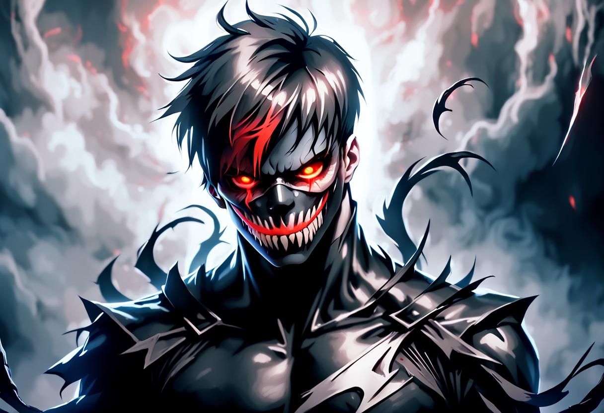 Eerie Animated Portrait with Venomous Features