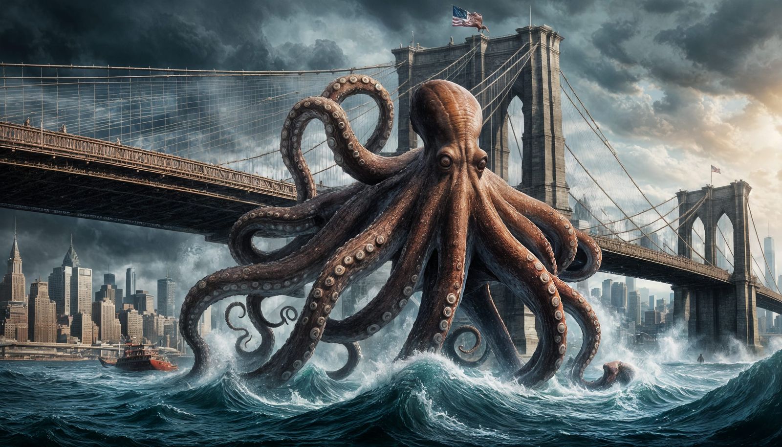 A Giant Octopus Tries To Destroy The Brooklyn Bridge