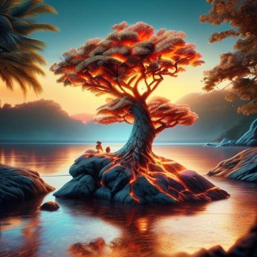 Lava tree at the lake