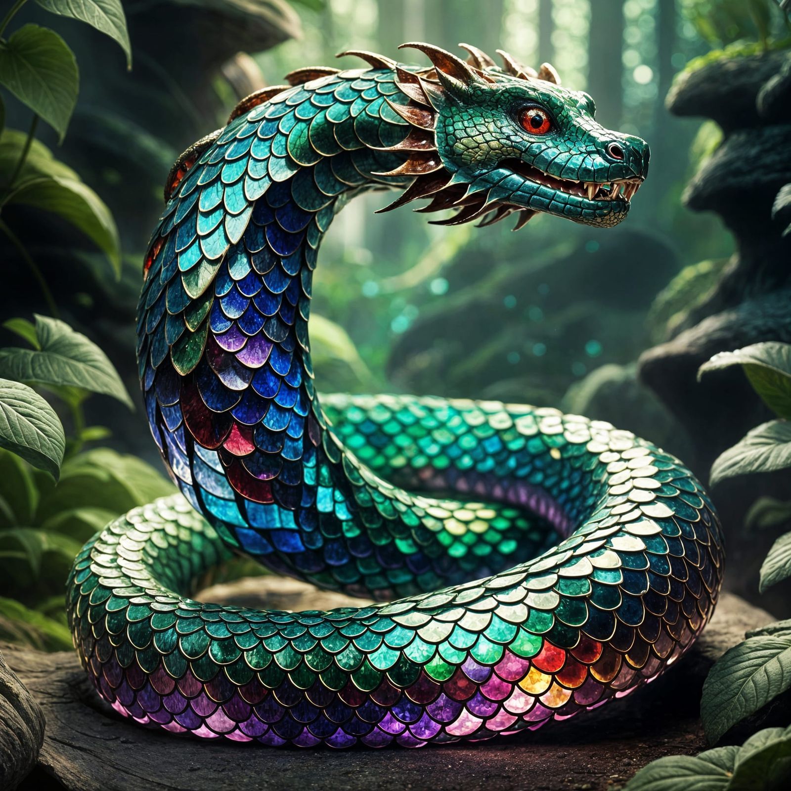 Gemscale Serpent: A Mythical Shimmering Creature