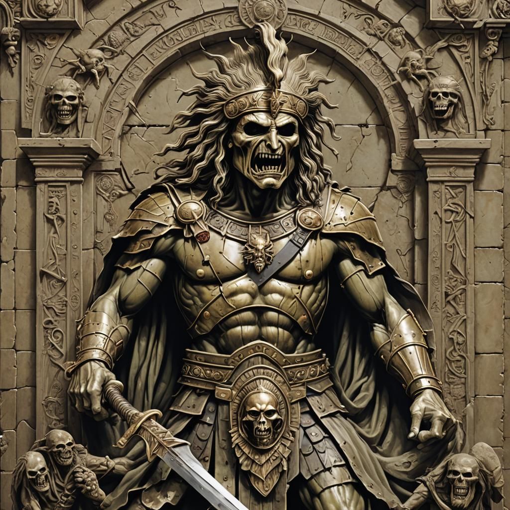 Alexander the Great as Iron Maiden Eddie