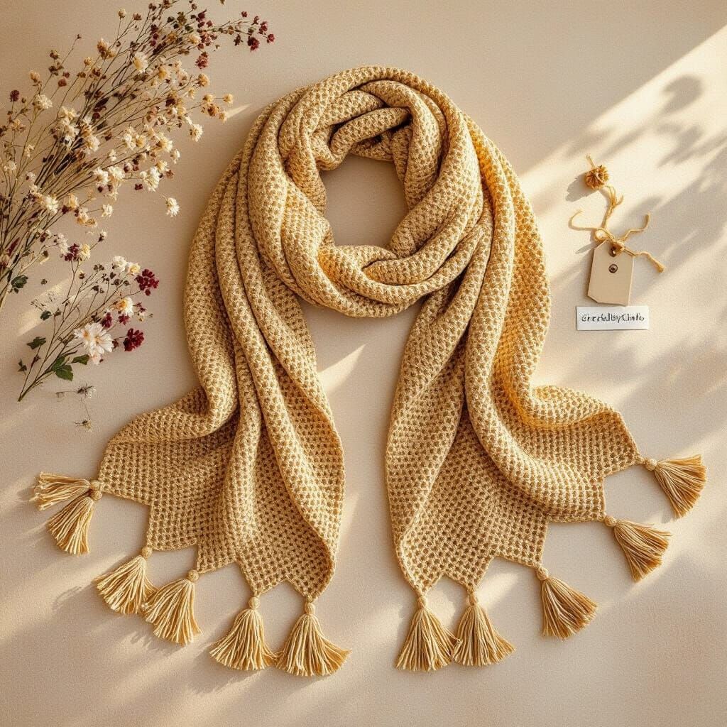 Luxurious Crochet Shawl with Twist-Front Design