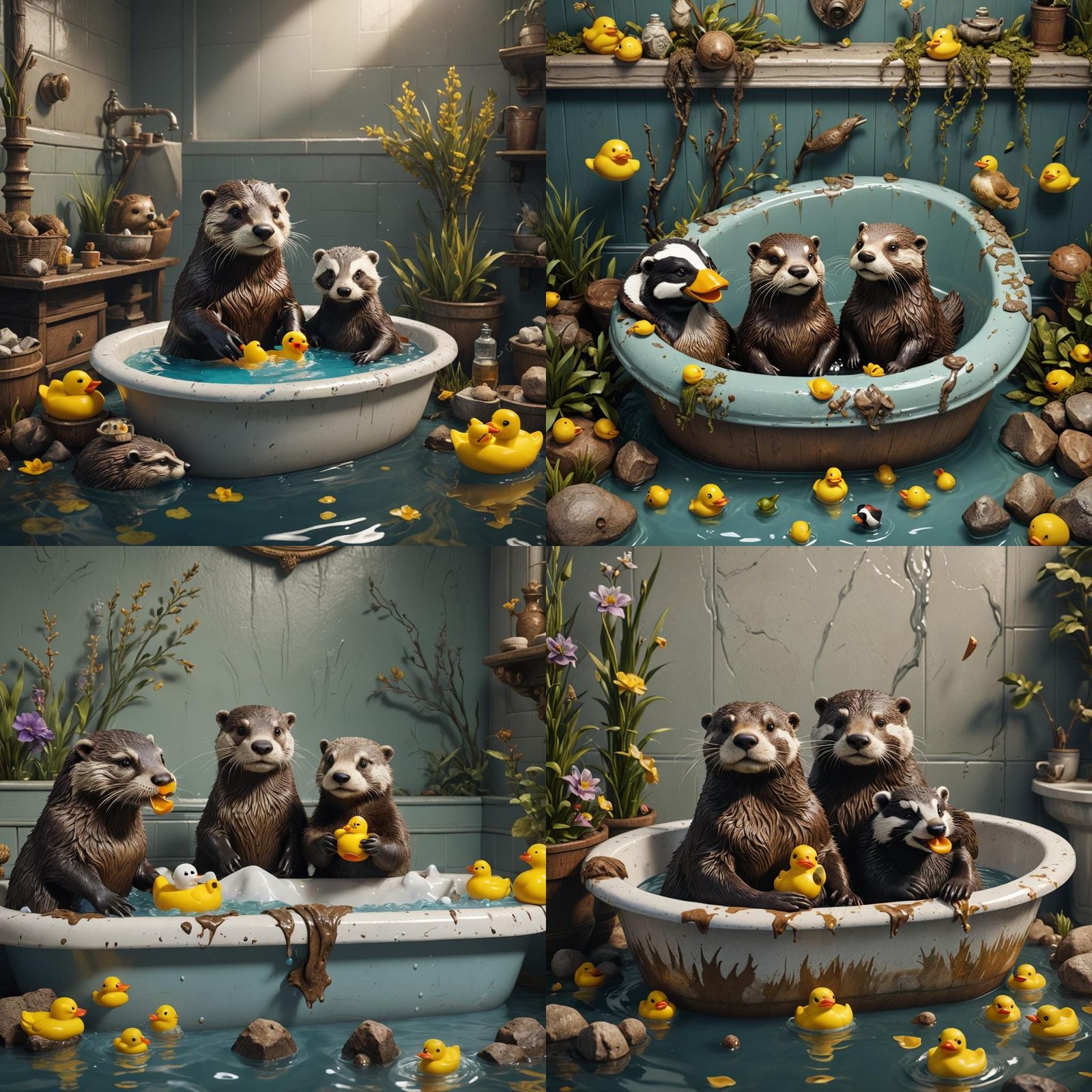 Otter and Badger's Bath Time Adventure