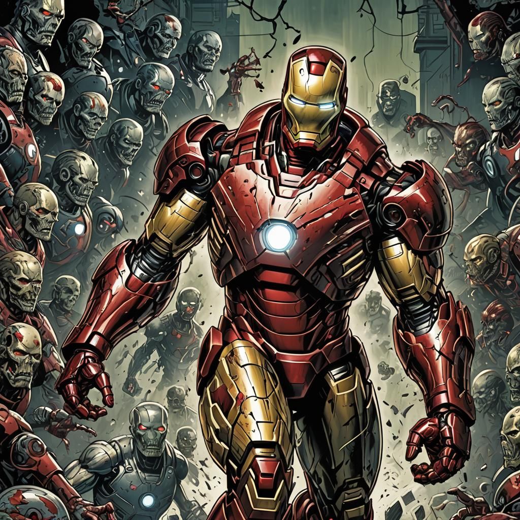 Zombie Iron Man Comic Book Art