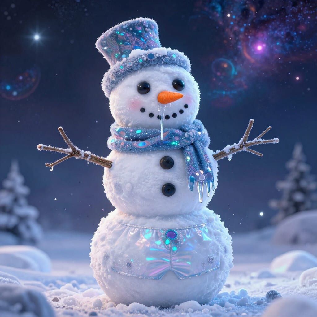 Frosty the Snowman in Boxers with Cosmic Icicles