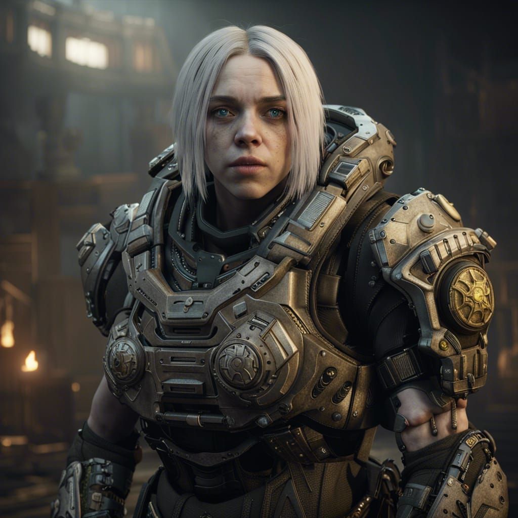 Billie Eilish in Gears of War Style