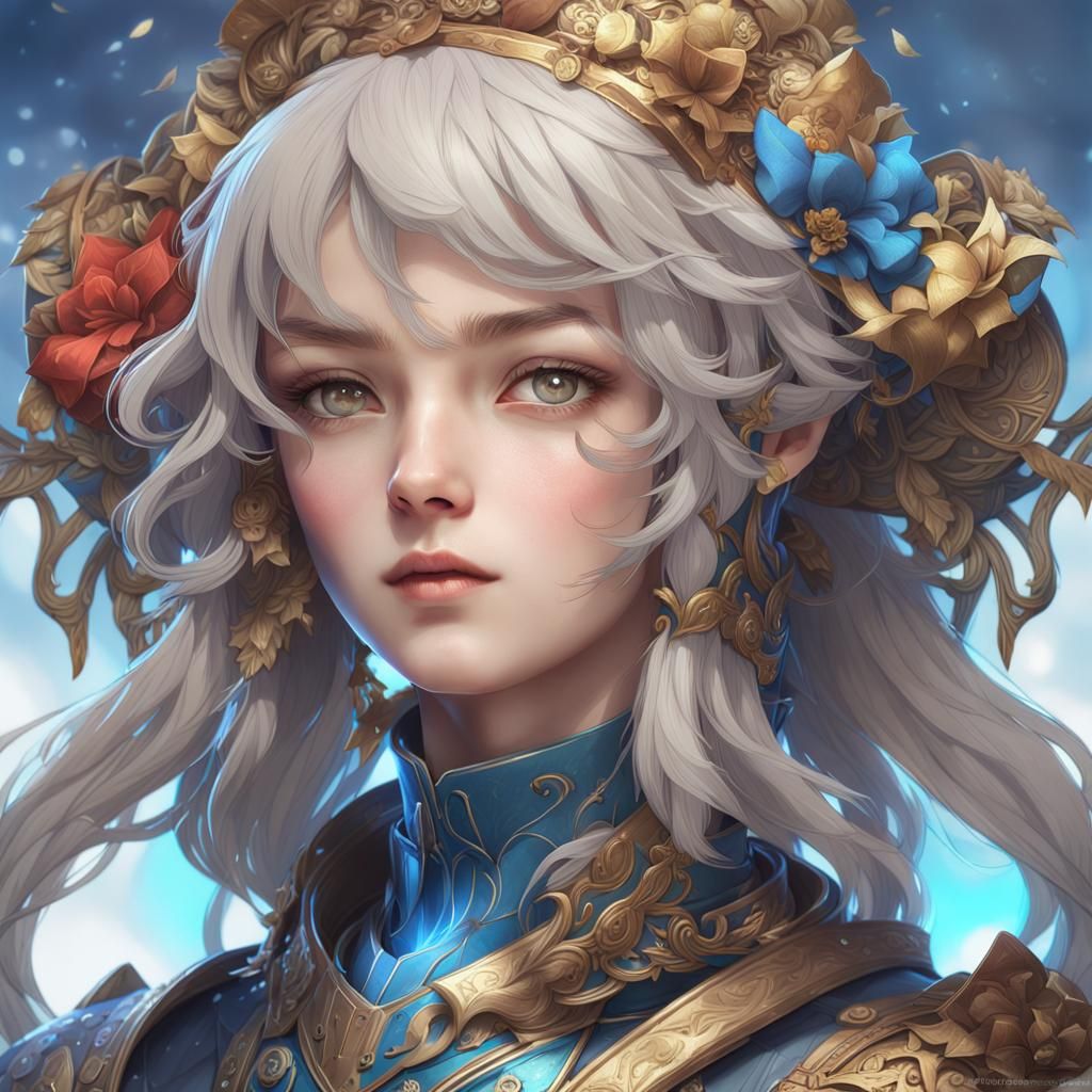 Detailed Rococo Portrait with Volumetric Lighting
