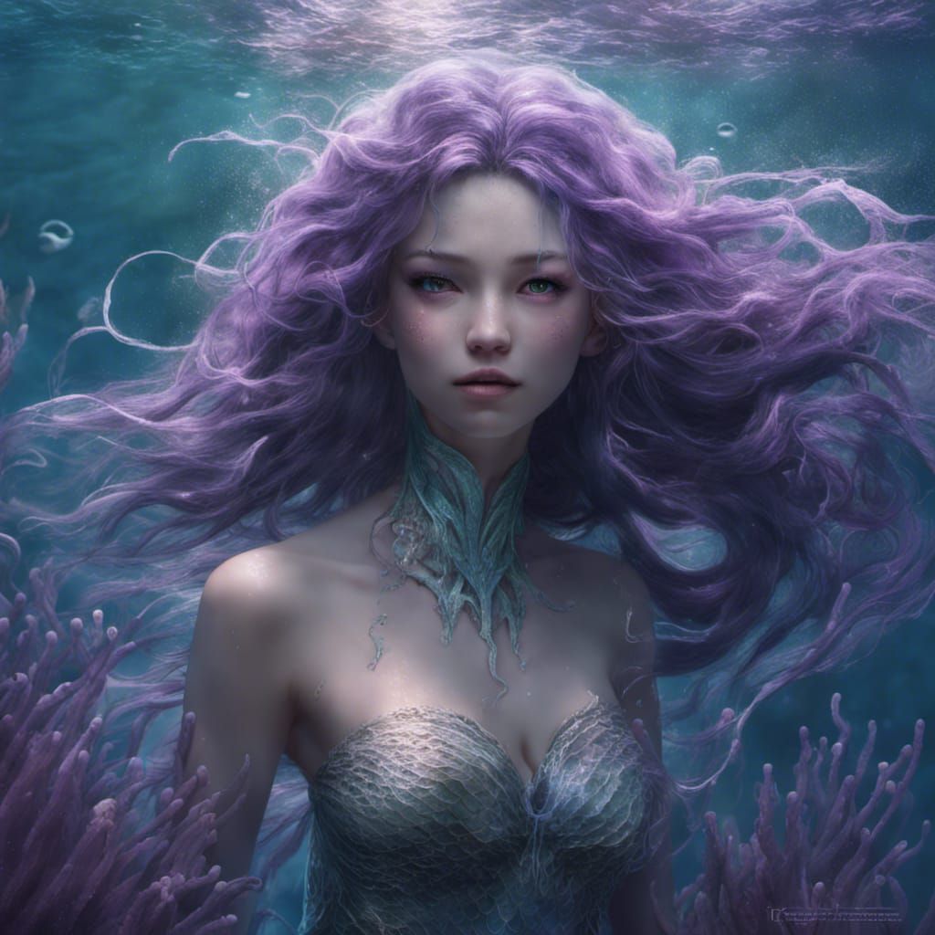Ethereal Chinese Siren Mermaid in Dramatic Light