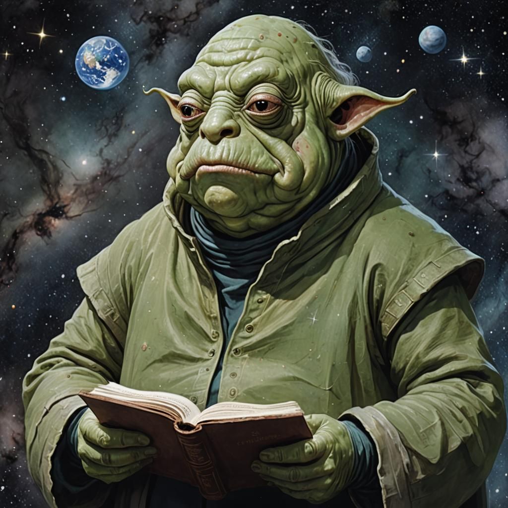 Vogon Floats in Space Reading Poetry