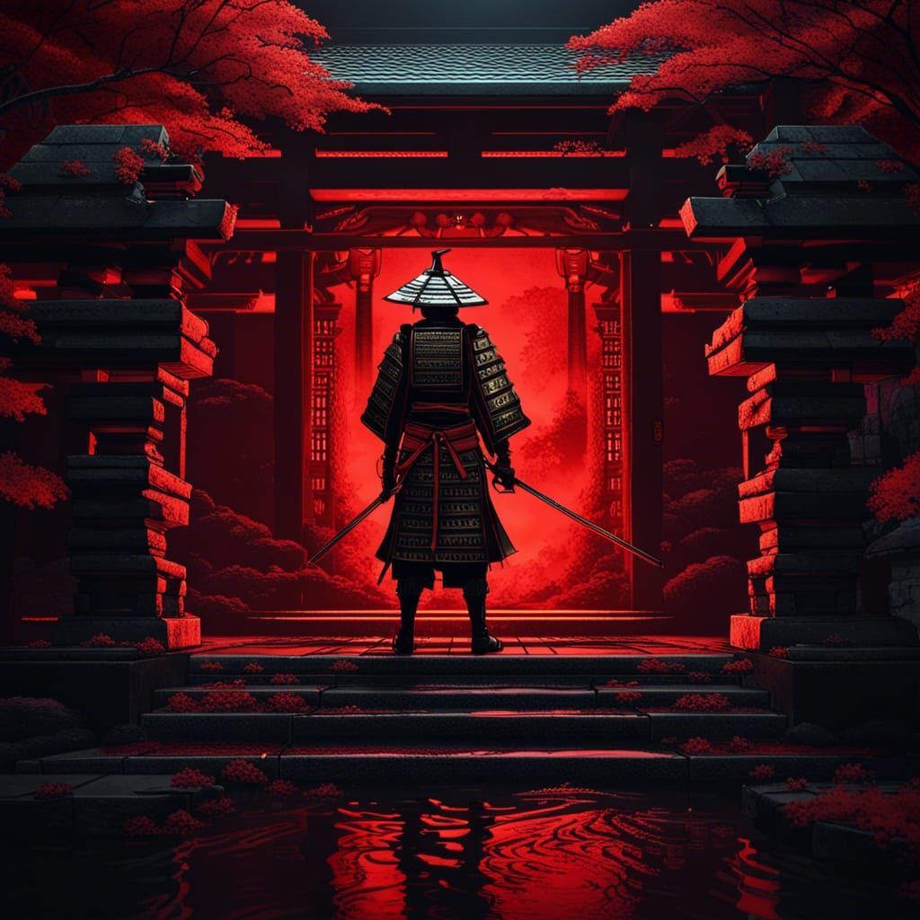 Samurai Guardian of Esoteric Knowledge in Dark Fantasy
