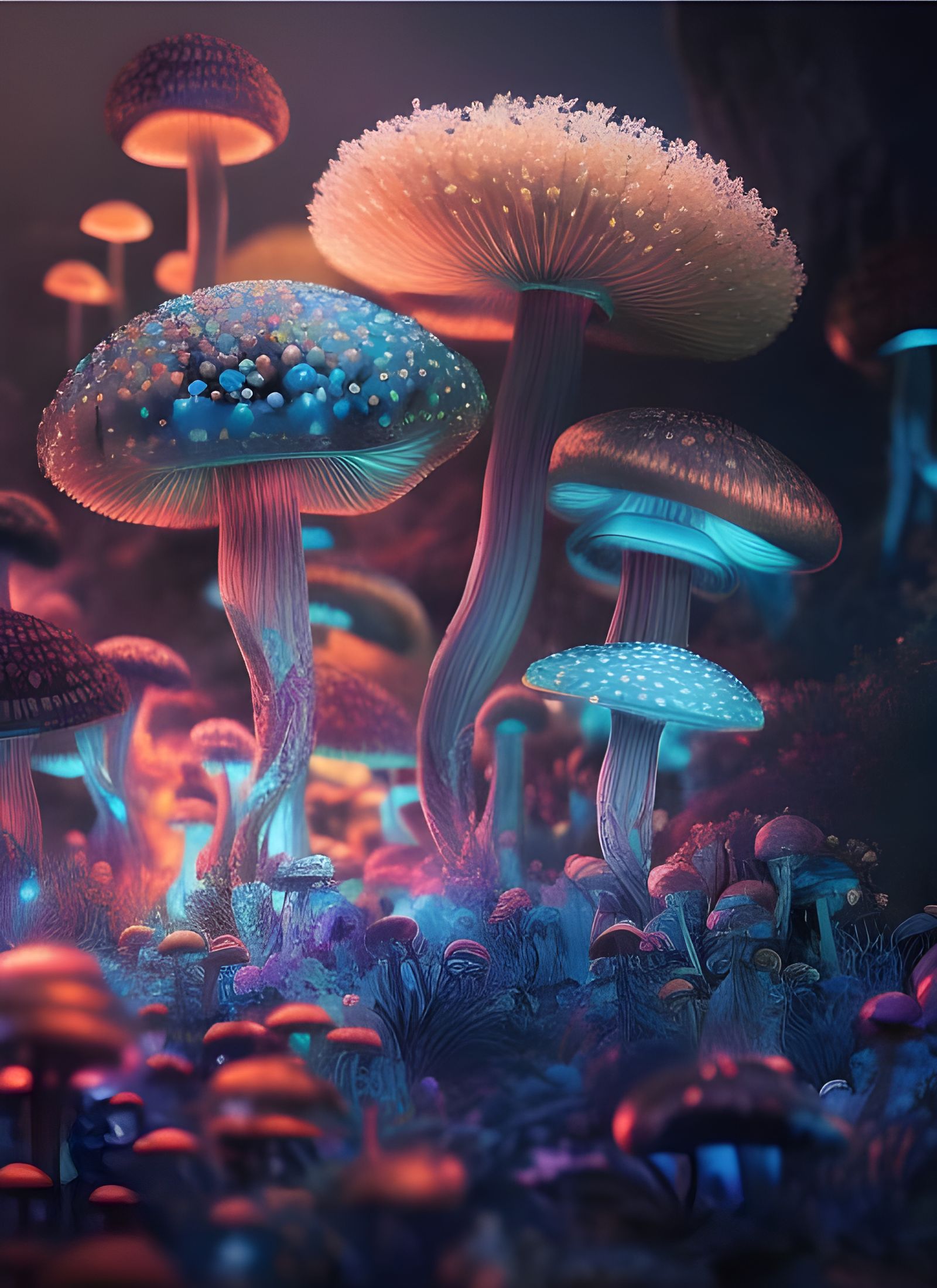 Neon Mushrooms