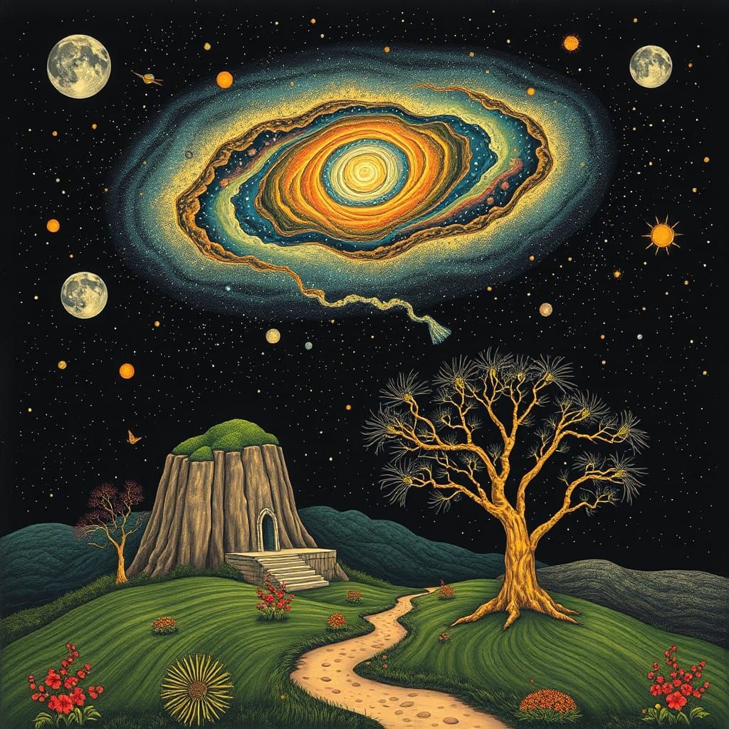 Cosmic Night Sky Universe in 3D