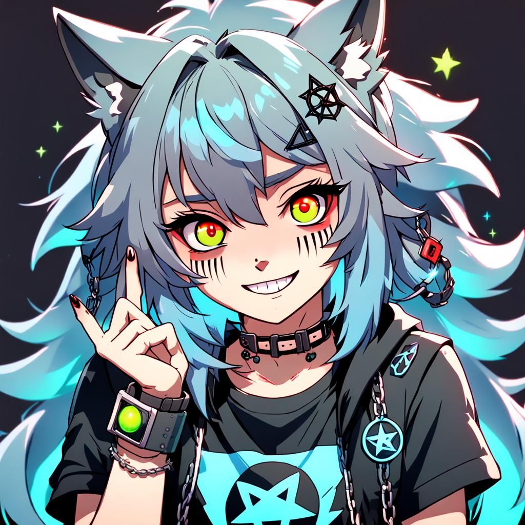 Edgy Anime Wolf Avatar Concept Art