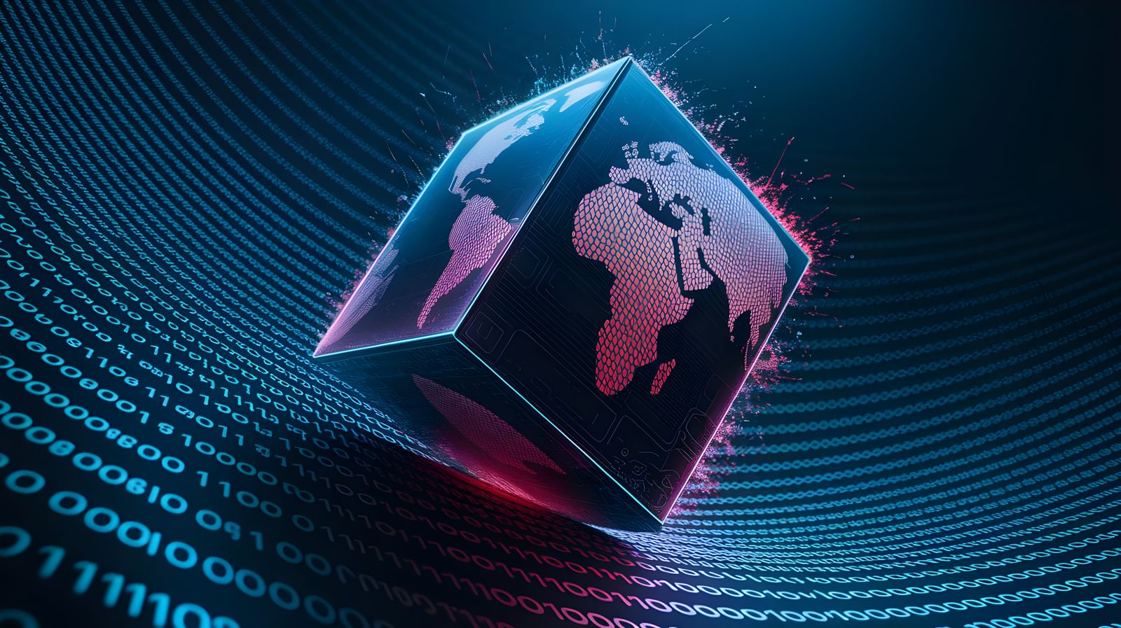 Graffiti Planet Earth Circuit Board in Vibrant Polychromatic...