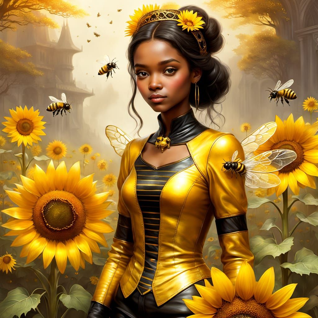 Angel The Sunflower Bee Queen Outfit Portrait