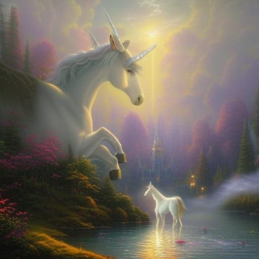 Ethereal Last Unicorn in Fantasy Mist