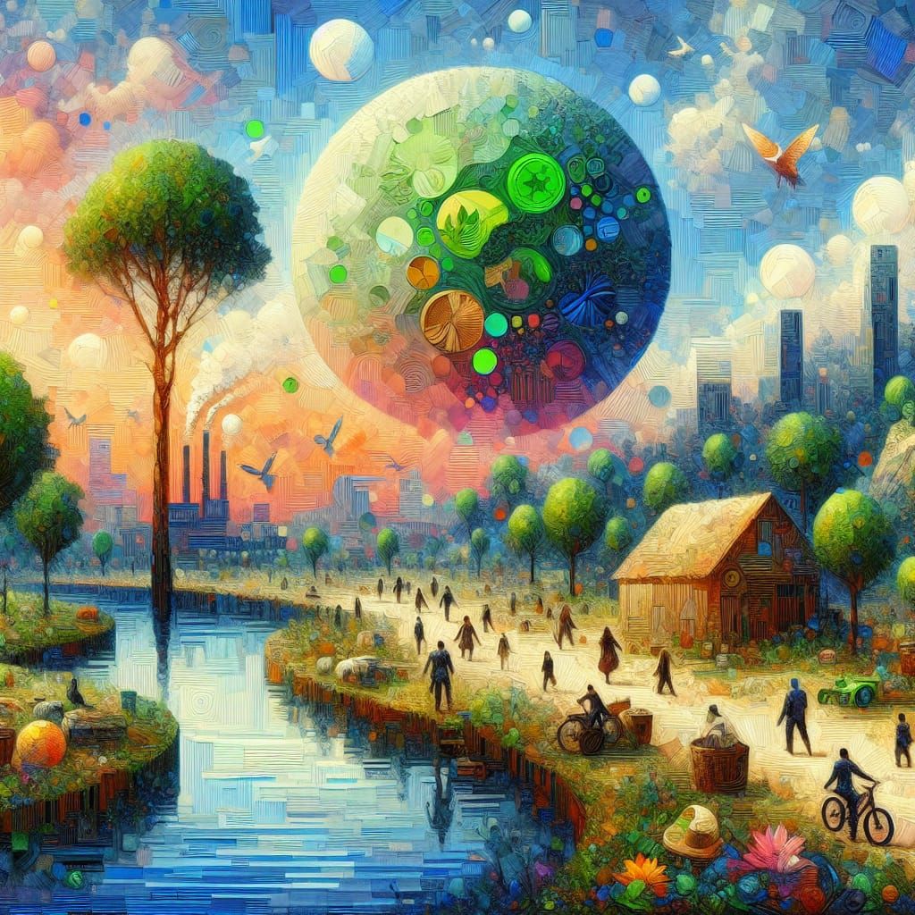 Eco-Friendly Digital Asset Launch in Impasto Style
