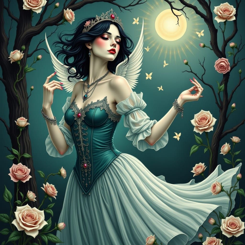 Whimsical Ballerina Lost in Ethereal Dance