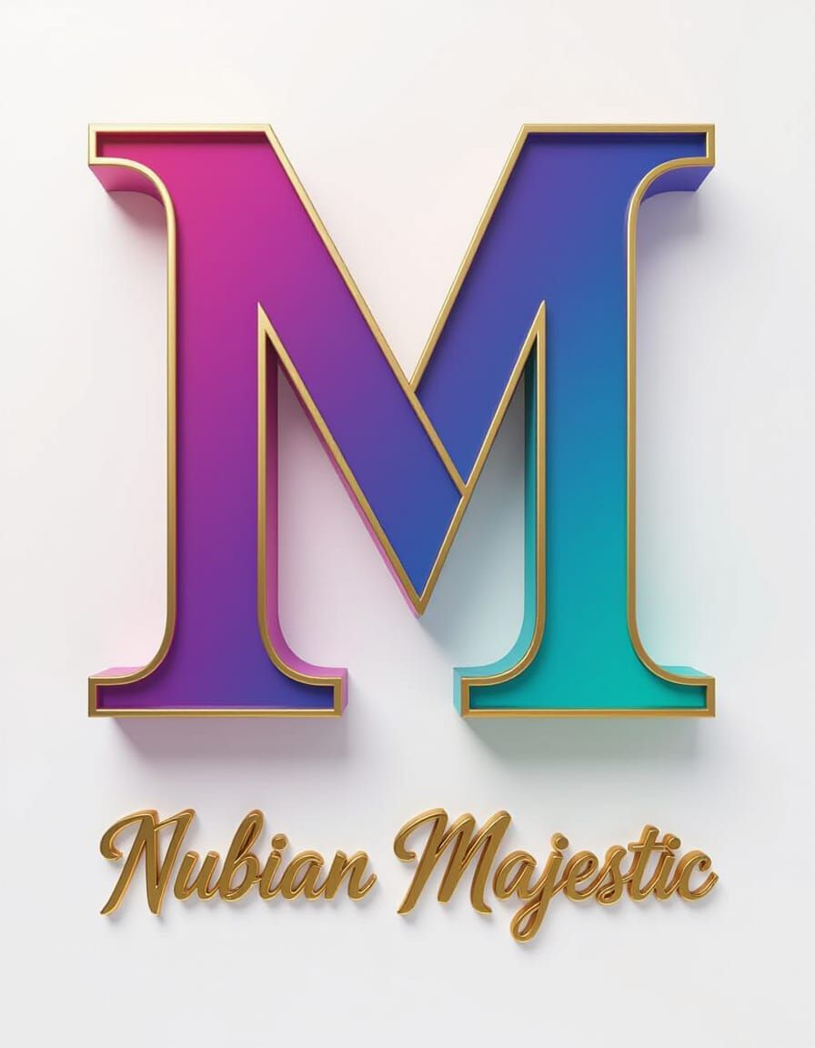 Vibrant 3D Letters NM in Futuristic Style