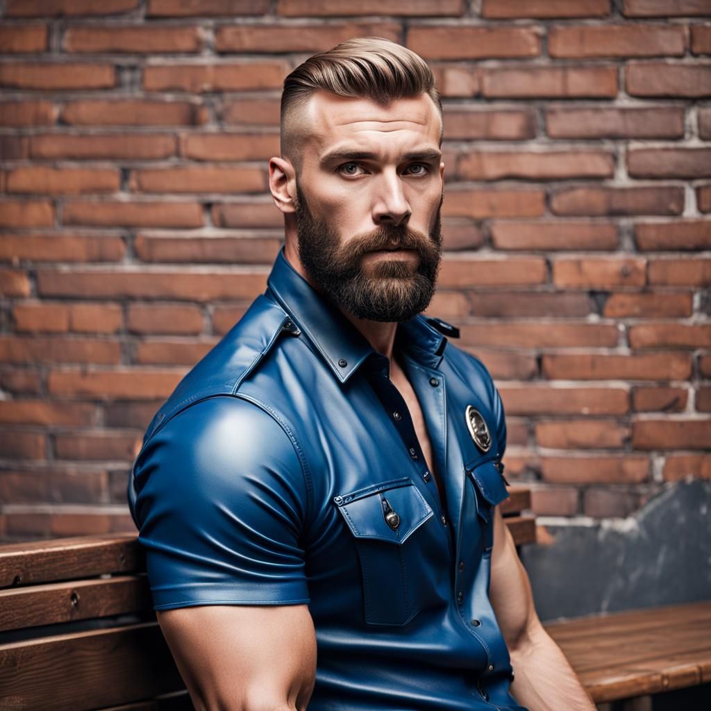 Leather-Clad Man: Tom of Finland Style Portrait