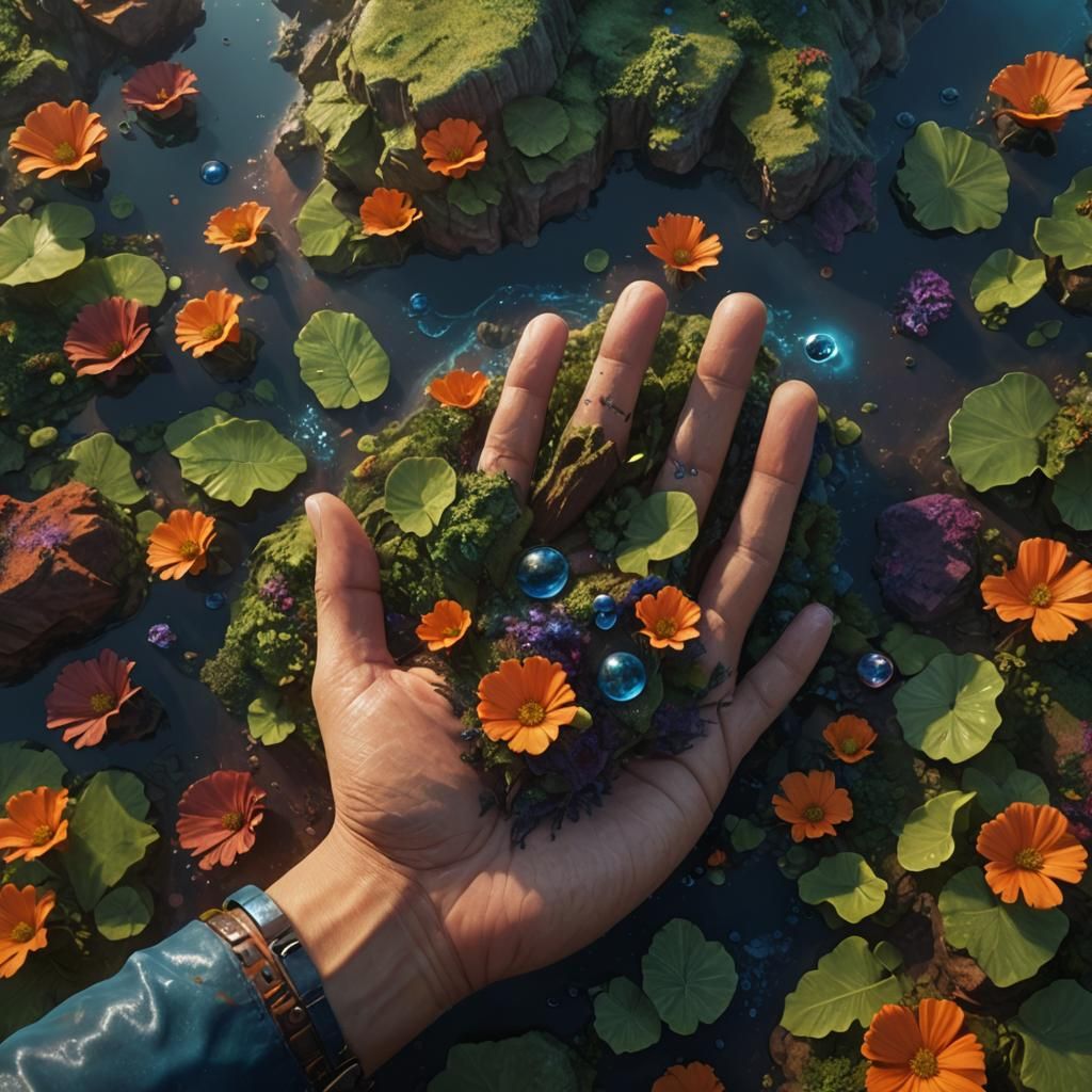 Surreal Earthscape: Water World Concept Art