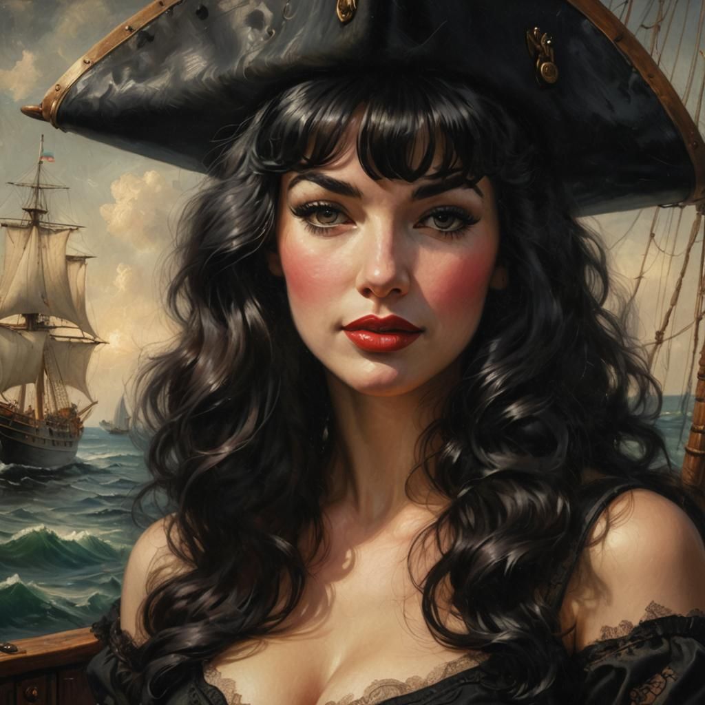Romantic Pirate Portrait in Rembrandt Style