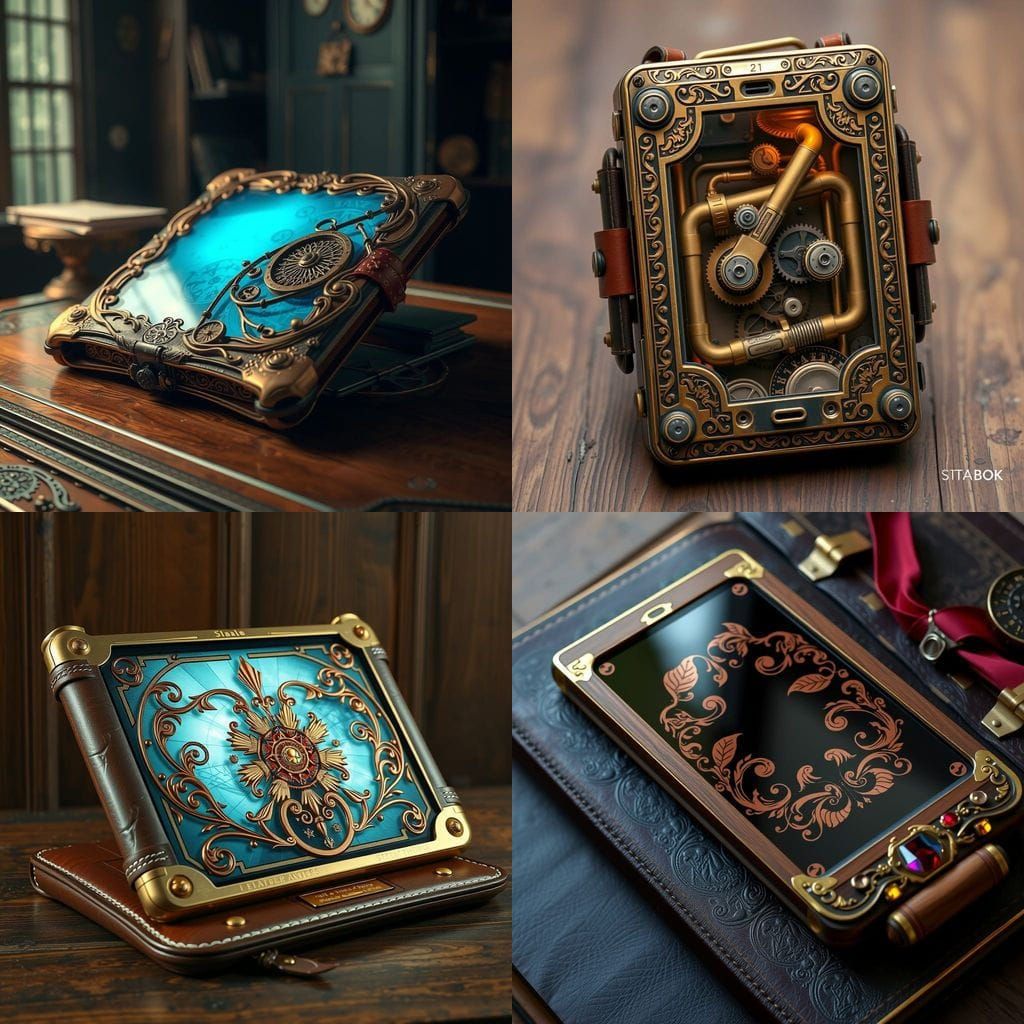 Steampunk Touchscreen Tablet in Elegant Victorian Design