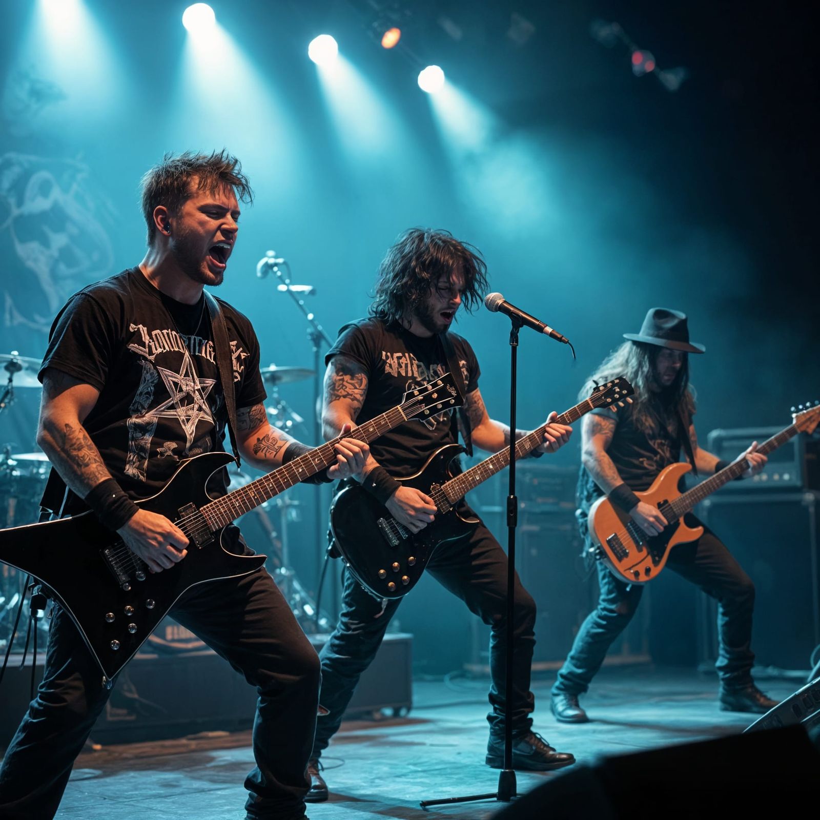 Deathcore Band DeSinagration Screaming Loudly in Black Outfi...