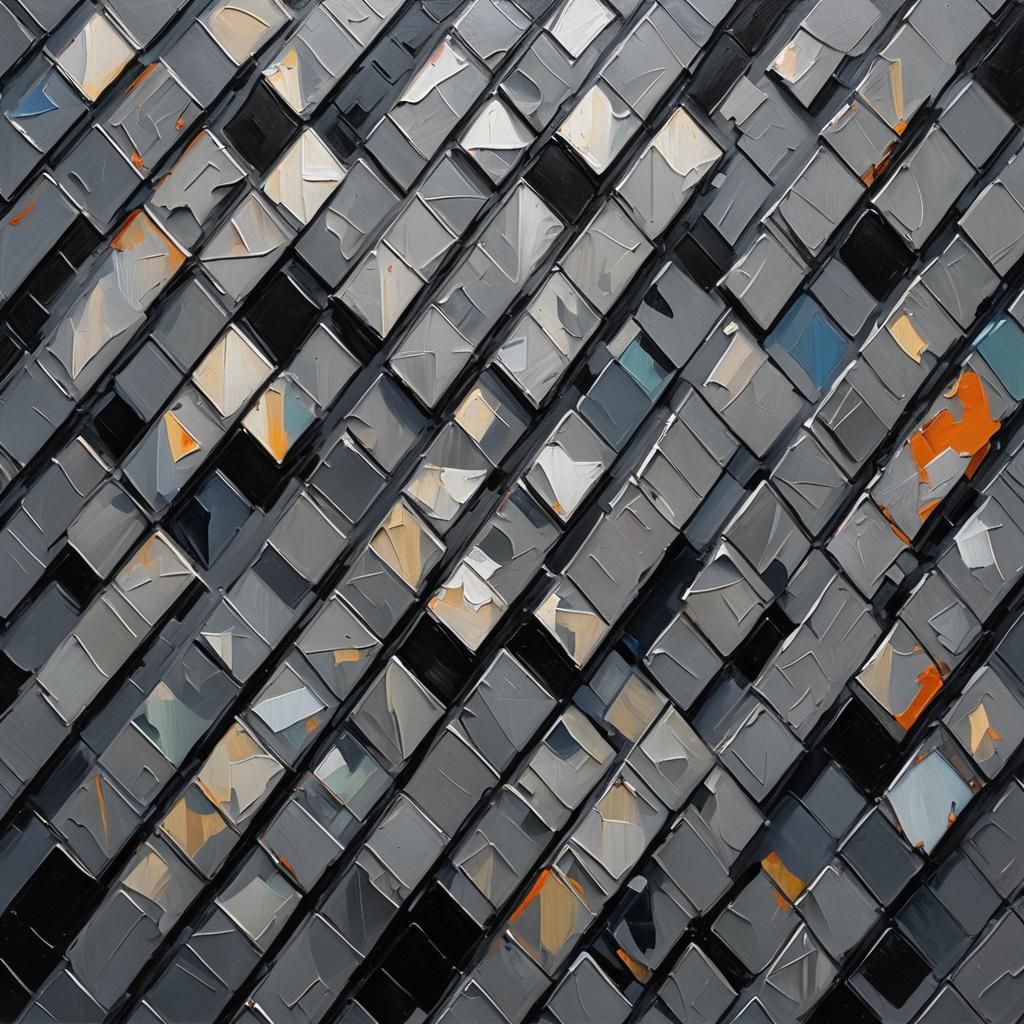 Metal Rhombus in Expressionist Oil Painting Style