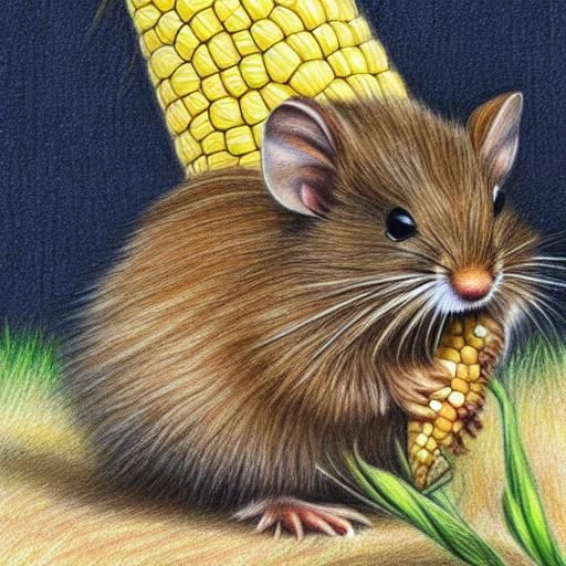 Vole's Herculean Task: Hauling Giant Corn