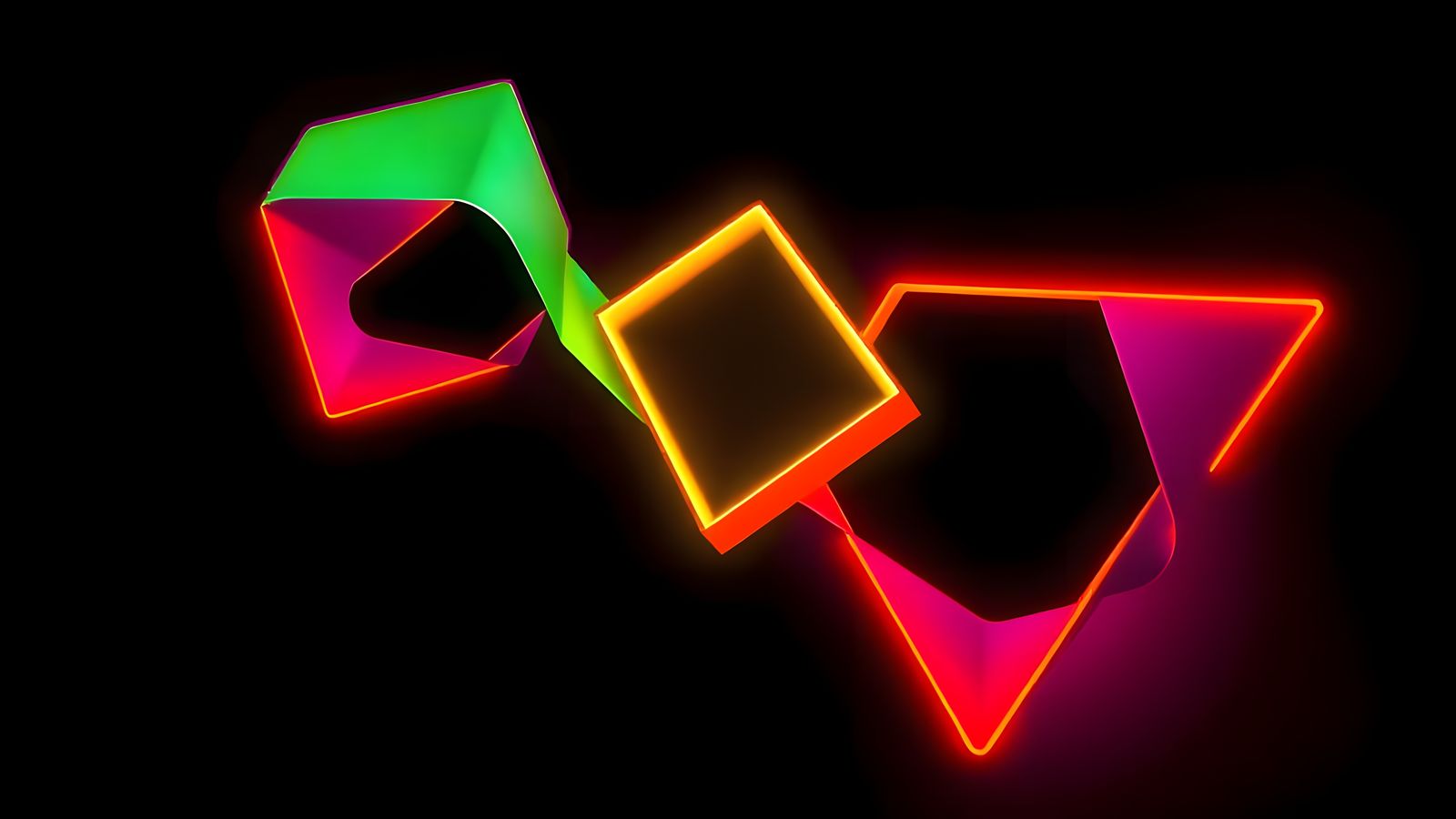 Minimalist Psychedelic Geometric Shapes in Abstract Space