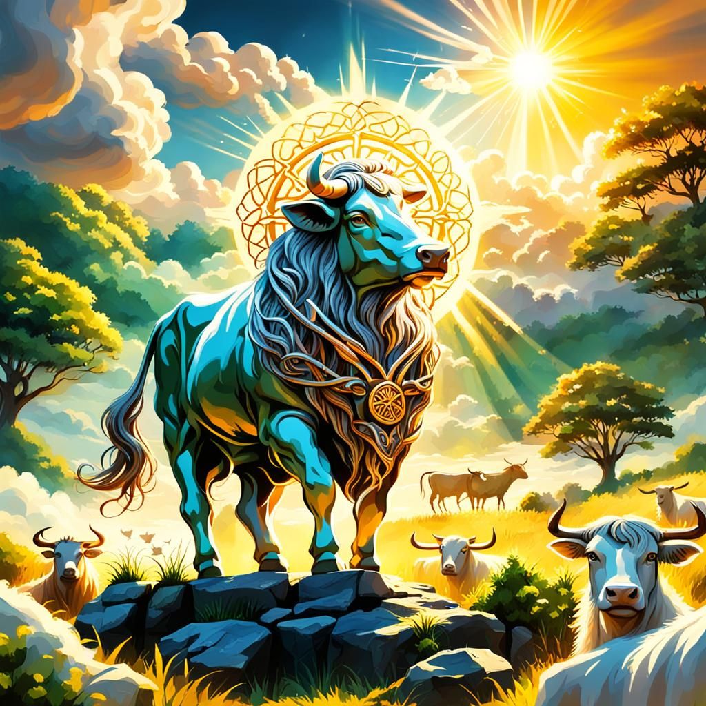 Celtic Sun God in a Divine Landscape