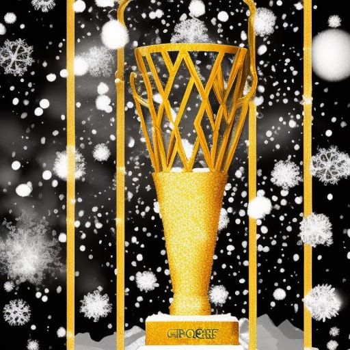 Glittercore Golden Trophy in Snow