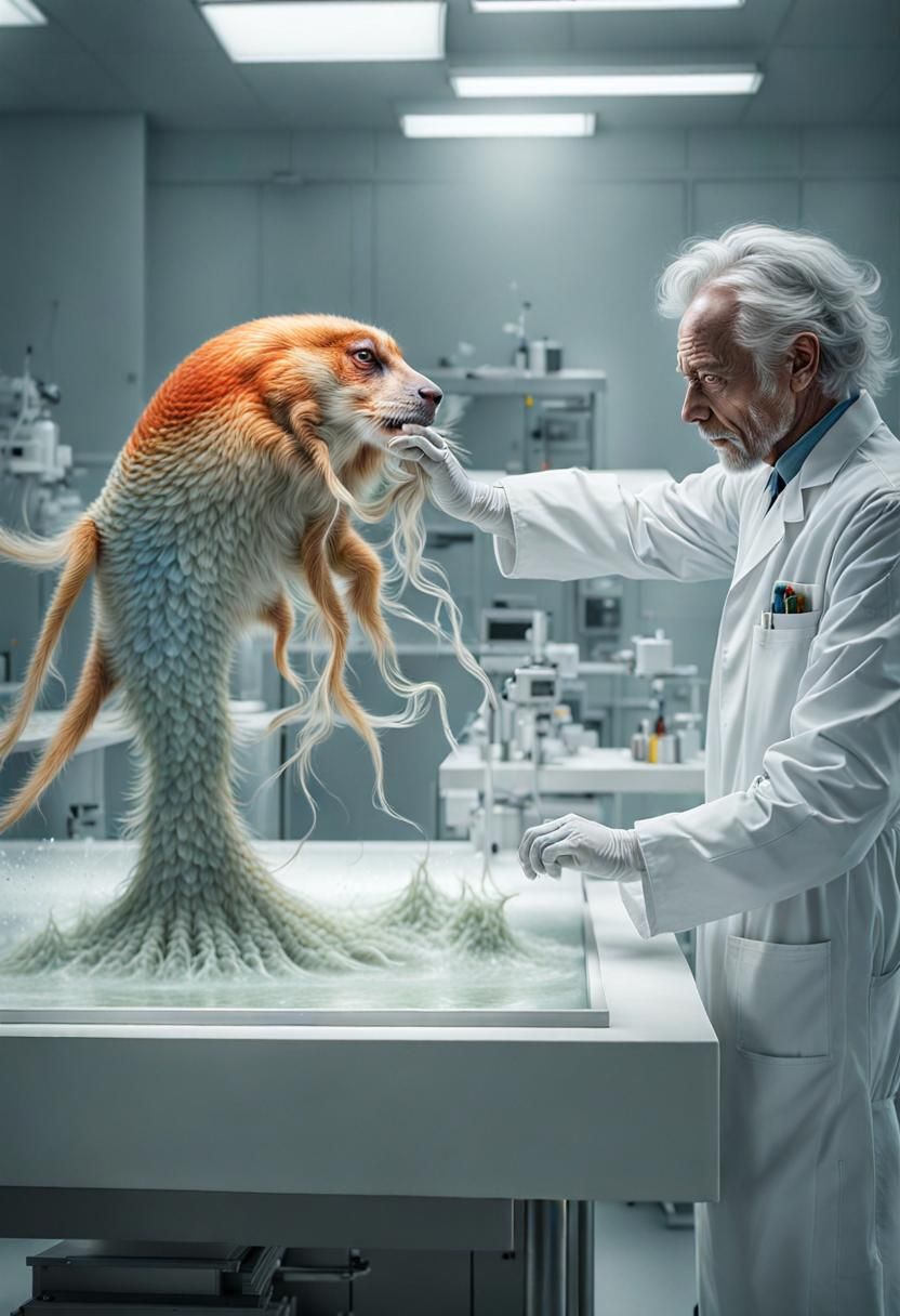 Surreal Portraits in a Bizarre Laboratory as Matte Painting