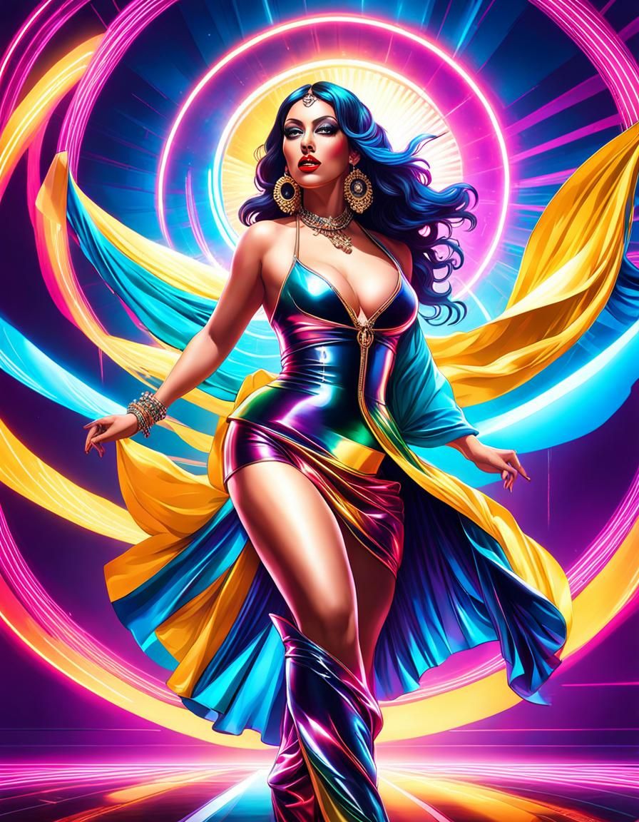Sarmatian Beauty Dancing in Joypunk Disco