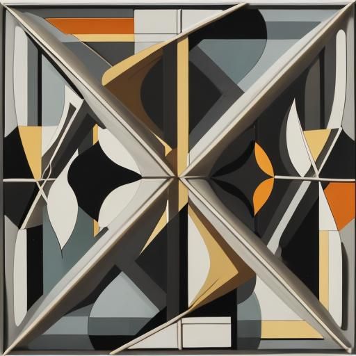 Abstract Bauhaus Architecture in Cubist Style