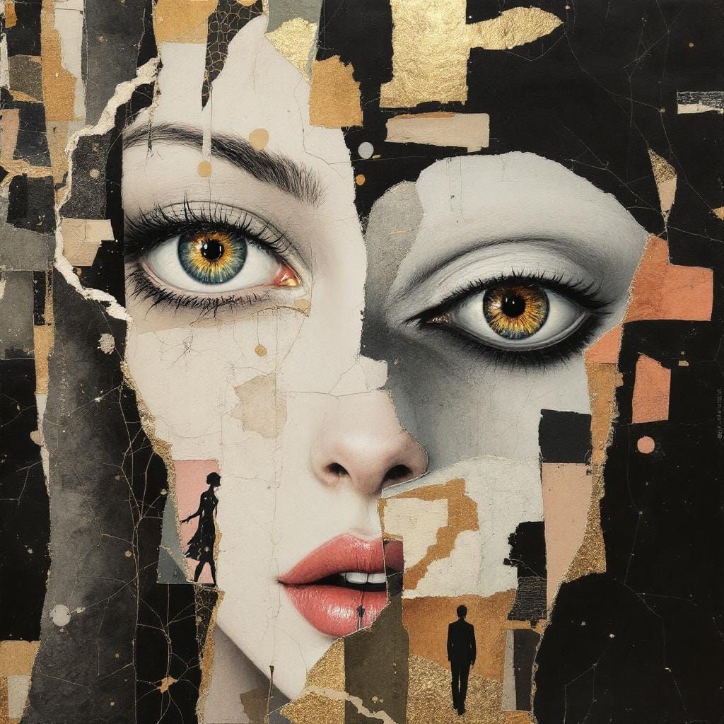 Fragmented Identities: A Surreal Collage Dreamscape