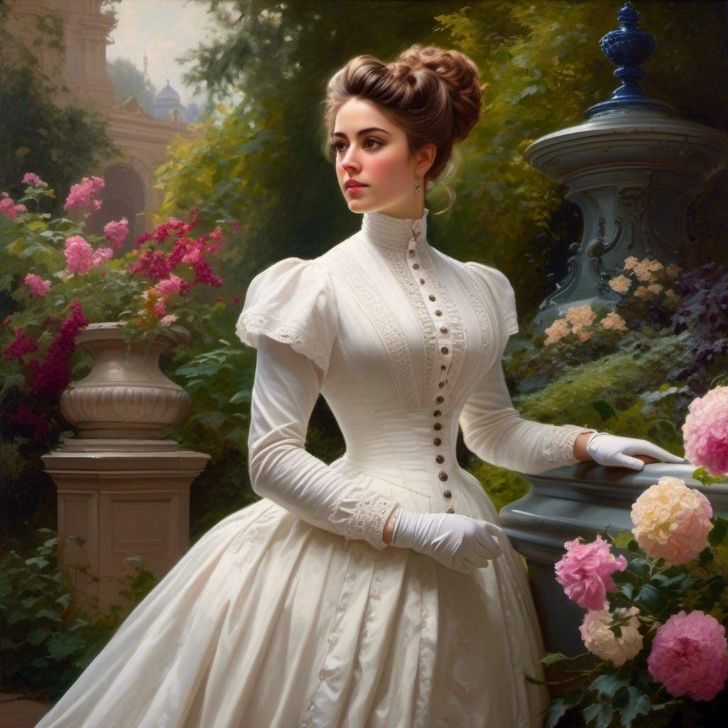 Victorian Lady in Mystic Garden Portrait