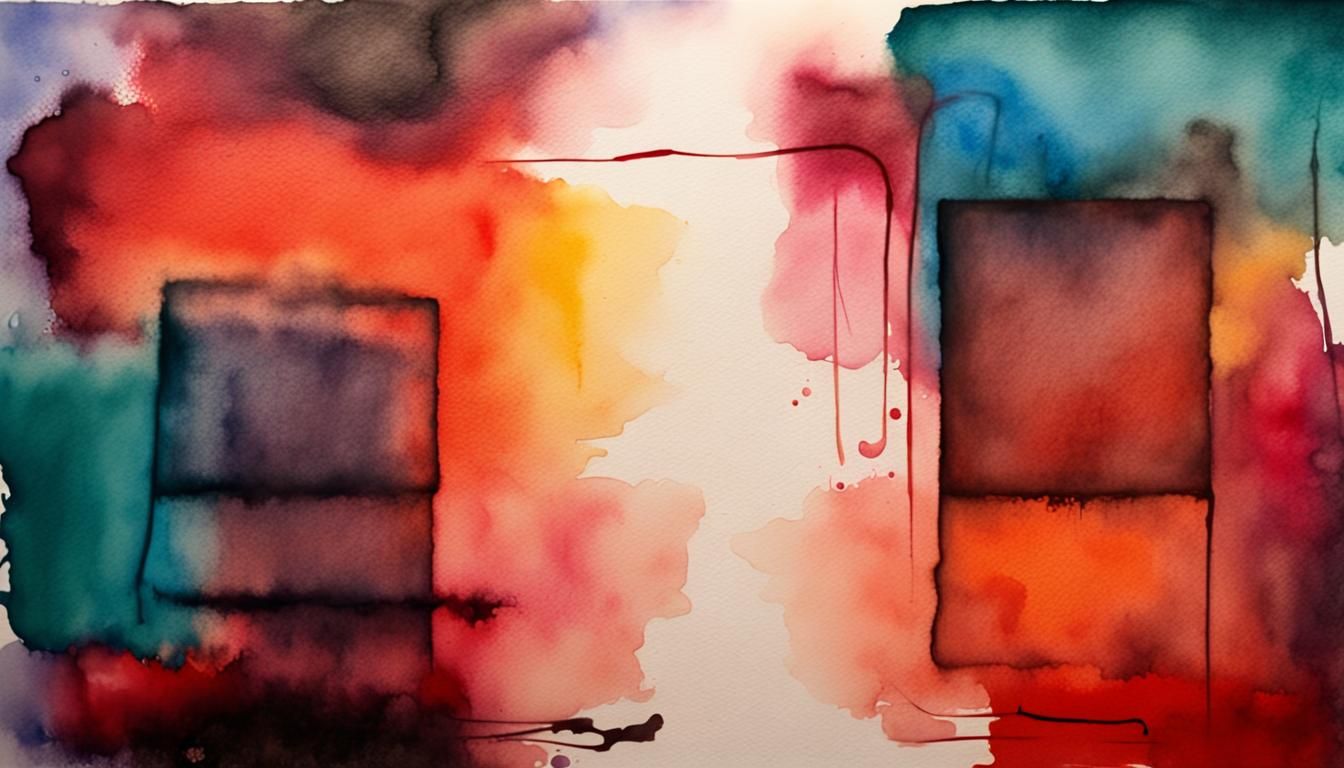 Rothko Inspired Graffiti Watercolor Abstract