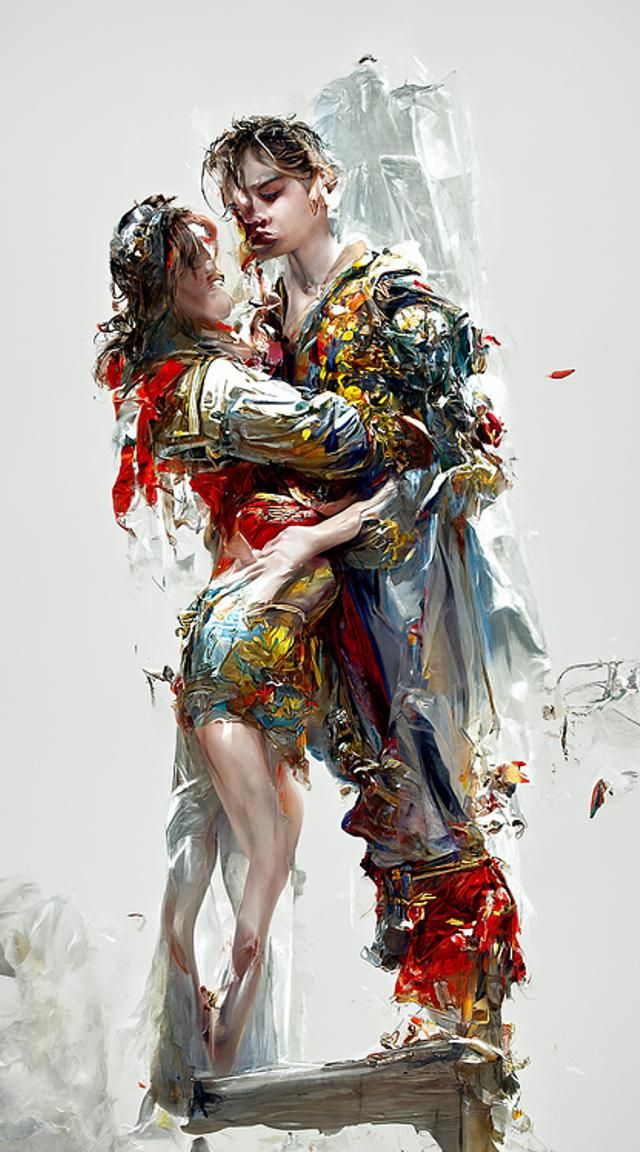 Romeo and Juliet Portrait in Hyperrealism Style