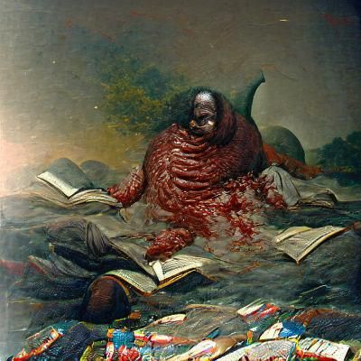 Horror Worm Feast Inspired by Doré