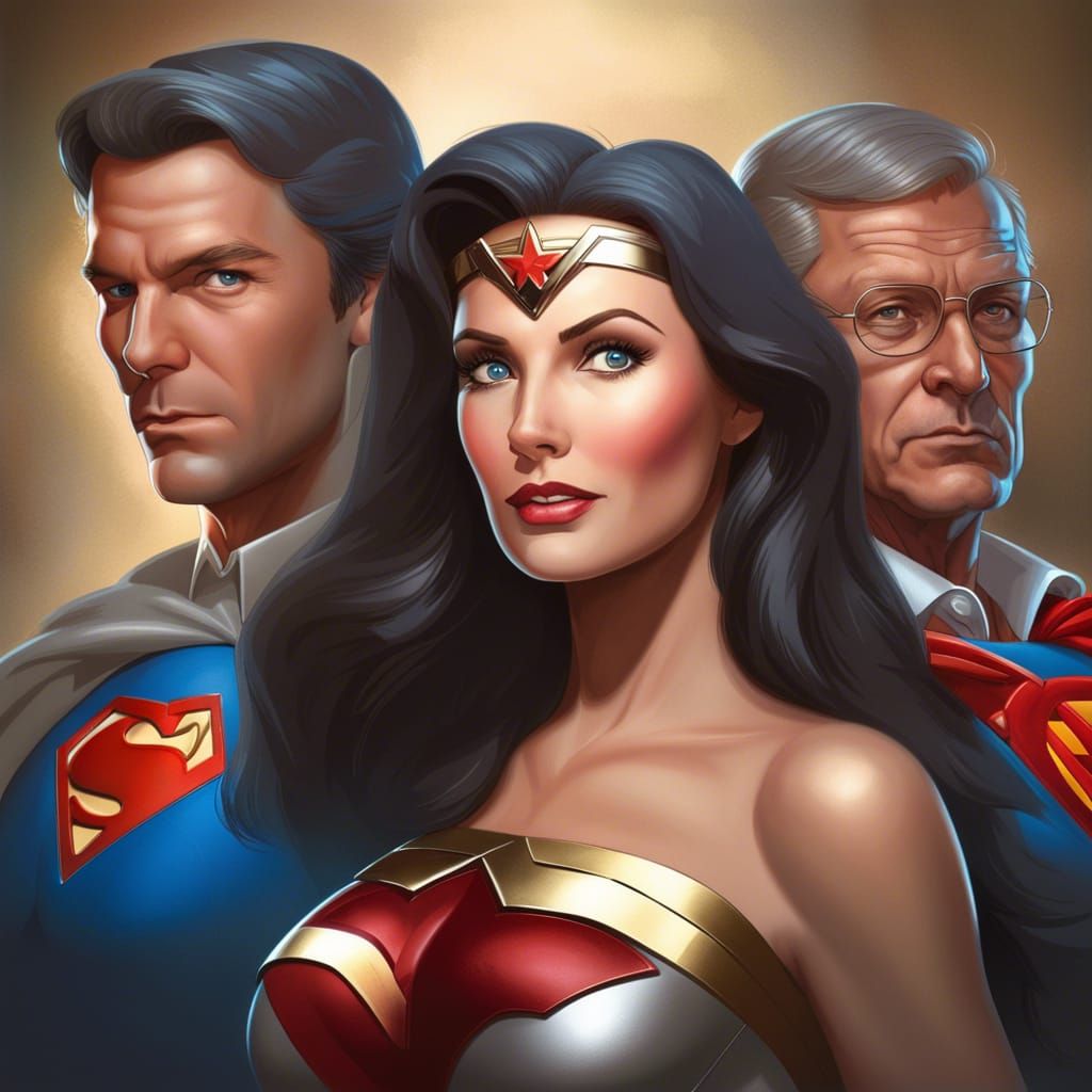 Superman, Wonder Woman, and Batman Portrait