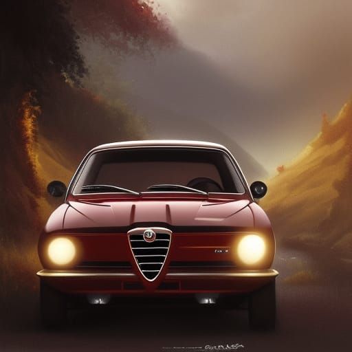 dark red alfa romeo giulia 1970 gta azores highway