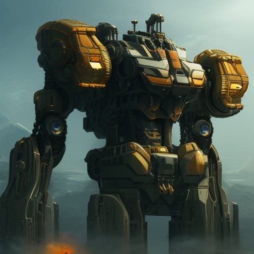 Epic Giant Mech Full Body Portrait in Fantasy Art
